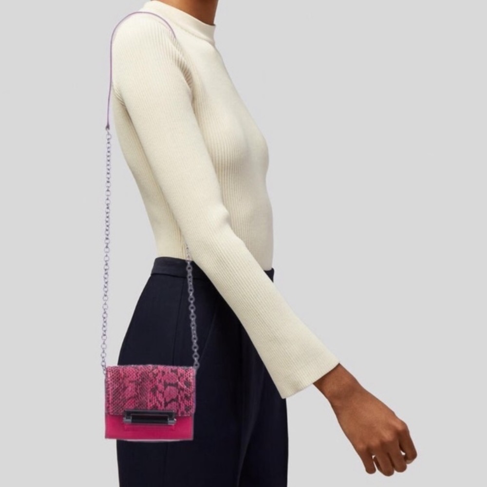 Like New Diane Von Furstenberg Python Trimmed Lea… - image 3